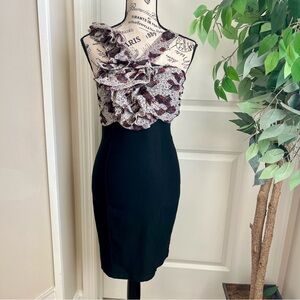 Mystic Y2K Ruffled Bodice Sleeveless Bodycon Dress Multicolor Sz M